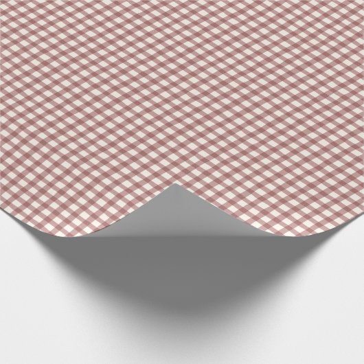 Papier Cadeau Cranberry Gingham Red Maroon (Coin)