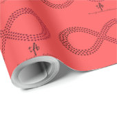 Papier Cadeau Cranberry Gradient Infinity Hearts (Coin rond)