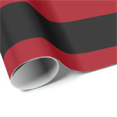 Papier Cadeau Cranberry Red Black XL Stripes Motif V (Coin rond)