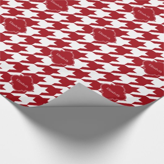 Papier Cadeau Cranberry Whale Houndstooth Cran Quatrefoil Monogr (Coin)