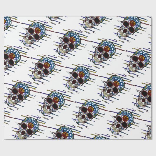 Papier Cadeau crâne (Plat)
