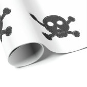 Papier Cadeau Crâne à flancs noirs (Coin rond)