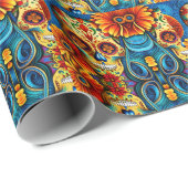 Papier Cadeau Crâne à sucre (Coin rond)