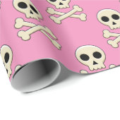 Papier Cadeau Crâne avec os (Coin rond)