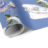 Papier Cadeau Crâne Babirusa avec fleur Columbine (Coin rond)