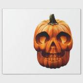 Papier Cadeau crâne citrouille d'halloween (Plat)