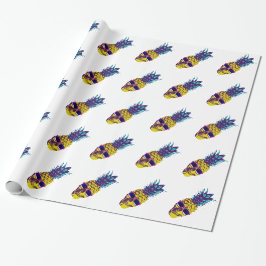 Papier Cadeau Crâne d'ananas (Déroulé)