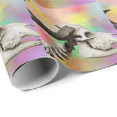 Papier Cadeau Crâne de buffle sur un Arrière - plan d'aquarelle (Coin rond)