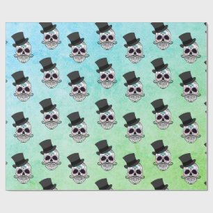 Papier Cadeau Crâne de casquette supérieur de Dia De Los Muert