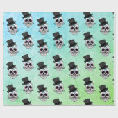 Papier Cadeau Crâne de casquette supérieur de Dia De Los Muertos (Plat)