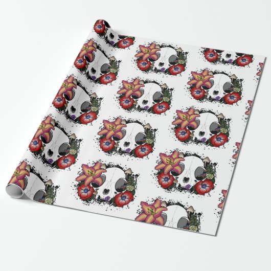 Papier Cadeau Crâne de chat Doom et Bloom (Déroulé)