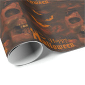 Papier Cadeau Crâne de Halloween (Coin rond)