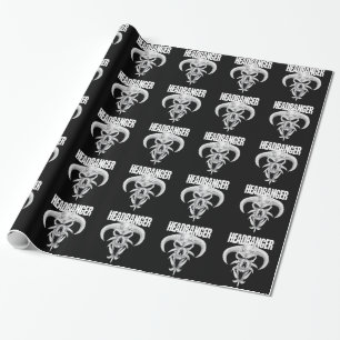 Papier Cadeau Crâne de Headbanger
