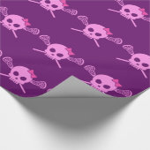Papier Cadeau Crâne de lacrosse de fille (Coin)