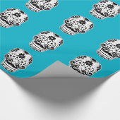 Papier Cadeau Crâne de moustache noir et blanc (Coin)