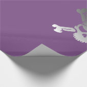 Papier Cadeau Crâne de pirate funky sur violet (Coin)