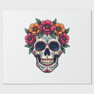 Papier Cadeau Crâne de sucre Jour des morts � Dia de los Muertos