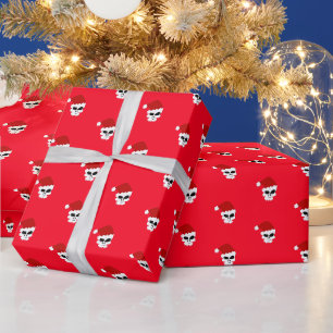 Papier Cadeau crâne de vacances de Noël chapeau de père Noël sty