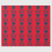 Papier Cadeau Crâne Denim (Plat)