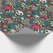 Papier Cadeau Crâne en fleurs (Coin)