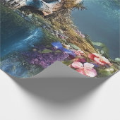 Papier Cadeau Crâne entre cascades et fleurs (Coin)