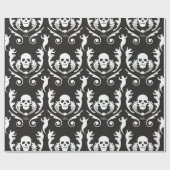 Papier Cadeau Crâne et damassé de fantômes (Plat)