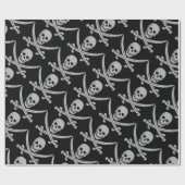 Papier Cadeau Crâne et épées de pirate (Plat)