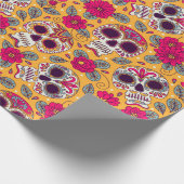 Papier Cadeau Crâne et fleurs. Arrière - plan sans couture. da m (Coin)