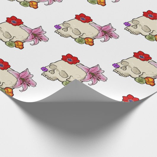 Papier Cadeau Crâne et flore (Coin)