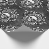 Papier Cadeau Crâne et gothique gris (Coin)