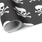 Papier Cadeau Crâne et os croisés (Coin rond)