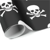 Papier Cadeau Crâne et os croisés (Coin rond)