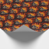 Papier Cadeau Crâne flamme conception gothique tatouage roche et (Coin)