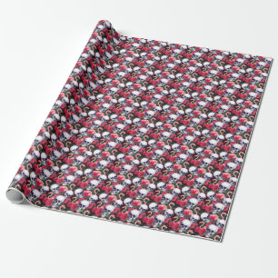 Papier Cadeau Crâne floral, motif flamand sans soudure.