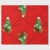 Papier Cadeau crâne hideux de Noël (Plat)