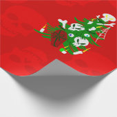 Papier Cadeau crâne hideux de Noël (Coin)