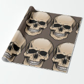 Papier Cadeau Crâne humain (Déroulé)
