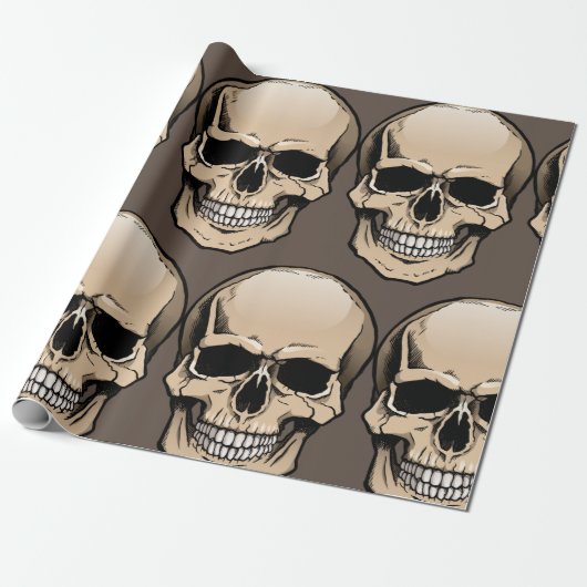 Papier Cadeau Crâne humain (Déroulé)