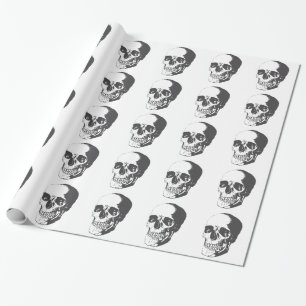 Papier Cadeau Crâne Humain de Style Vintage