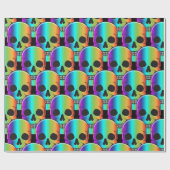 Papier Cadeau Crâne humain psychédélique Thunder_Cove (Plat)