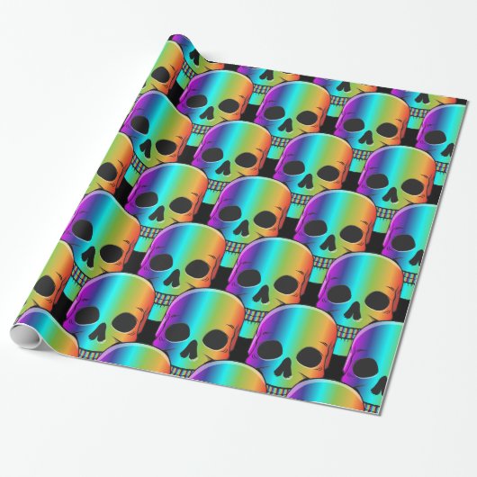 Papier Cadeau Crâne humain psychédélique Thunder_Cove (Déroulé)