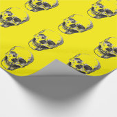 Papier Cadeau Crâne jaune (Coin)