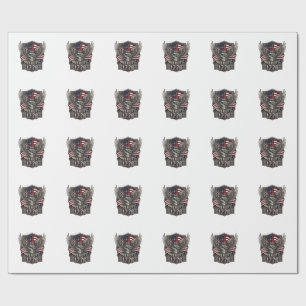 Papier Cadeau Crâne Liberté Cyber Patriotique Futur Cyberpunk Gr
