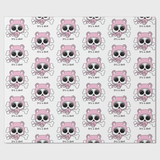 Papier Cadeau Crâne mignon de bébé (Plat)