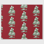 Papier Cadeau crâne moche sapin de noël squelette gothique (Plat)