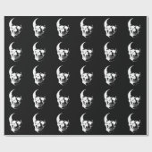 Papier Cadeau Crâne noir et blanc (Plat)