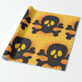 Papier Cadeau Crâne noir et os croisés (Déroulé)