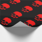 Papier Cadeau Crâne Noir & Rouge (Coin)