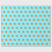 Papier Cadeau Crâne rouge chaud orange simple propre frais (Plat)