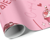 Papier Cadeau crâne stupide cupide coeur anti-valentine (Coin rond)